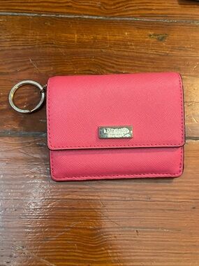 kate spade Coral Pink Saffiano Leather Key & Card Holder